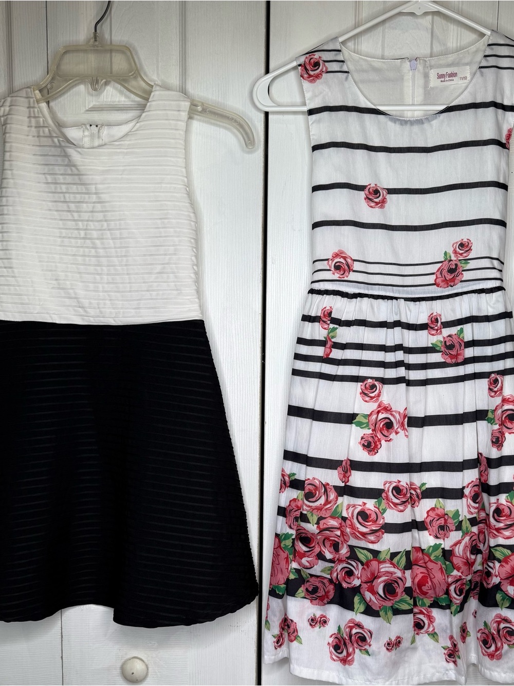 Lot of (2) Girls Mixed Brands Fit N Flare Sleeveless Summer Dresses, Size 10/12